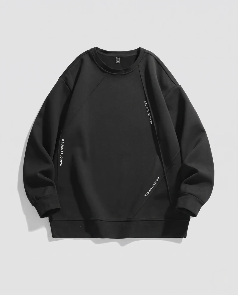 Herren oversized Raglan-Sweatshirt mit diagonaler Nahtdetail und geripptem Saum Nord Taschen
