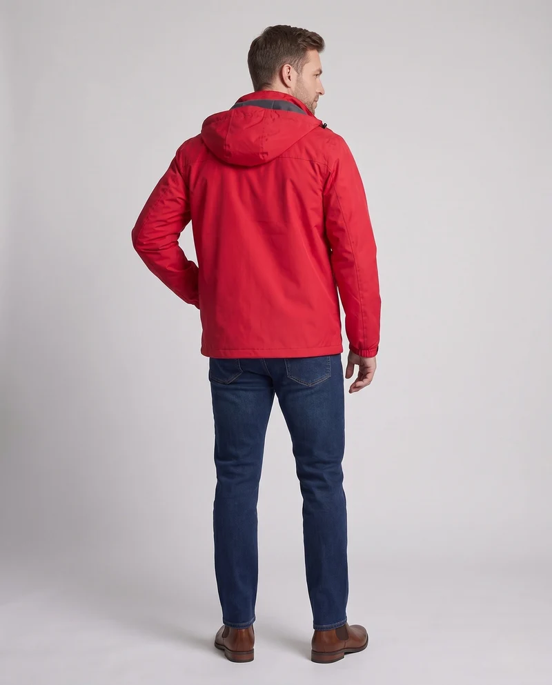 Minimalistische Softshell-Regenjacke für Herren mit Kordelzugkapuze und feuchtigkeitsableitender Membran Nord Taschen
