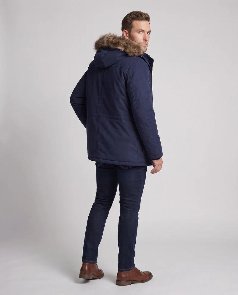 Herren-Parka mit Teddyfutter und Kapuze aus Kunstfell Nord Taschen