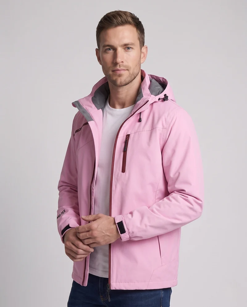 Herren Leichte Wasserdichte Outdoor-Jacke mit Kapuze und Winddichter Membran Nord Taschen