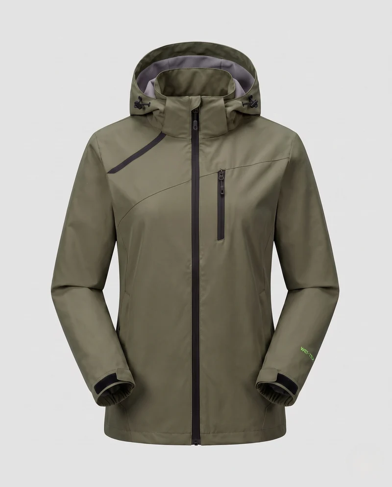 Herren Leichte Wasserdichte Outdoor-Jacke mit Kapuze und Winddichter Membran Nord Taschen