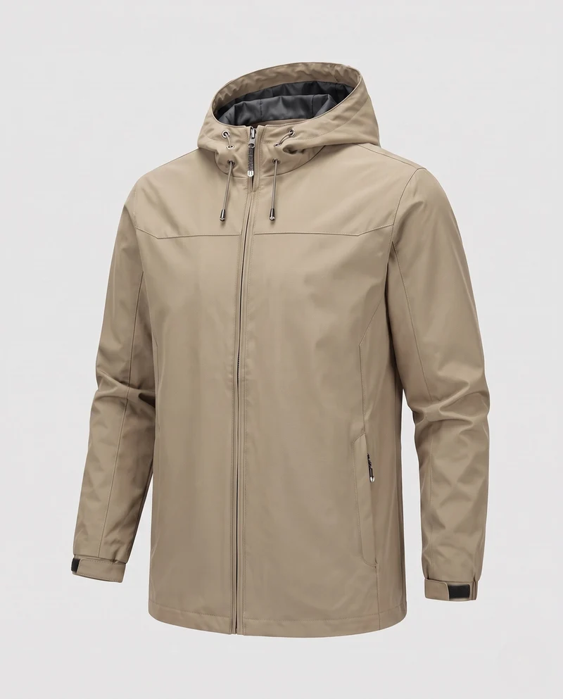 Leichte, wind- und wasserabweisende Herren-Outdoormantel mit verdecktem Reißverschluss Nord Taschen