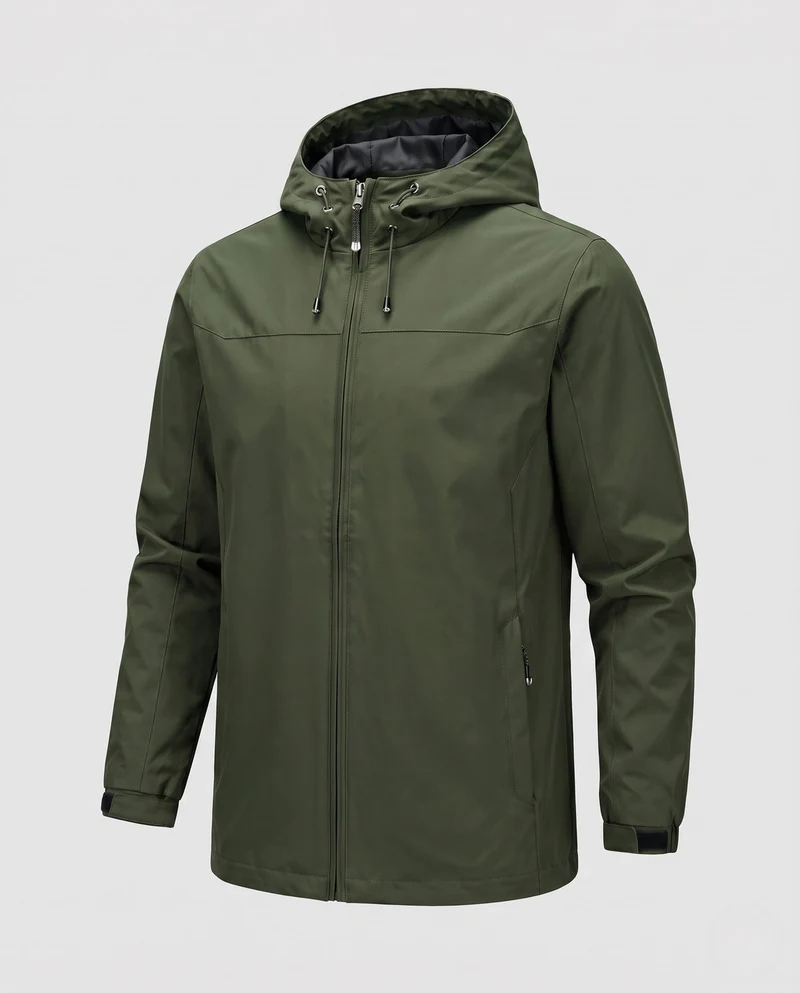 Leichte, wind- und wasserabweisende Herren-Outdoormantel mit verdecktem Reißverschluss Nord Taschen