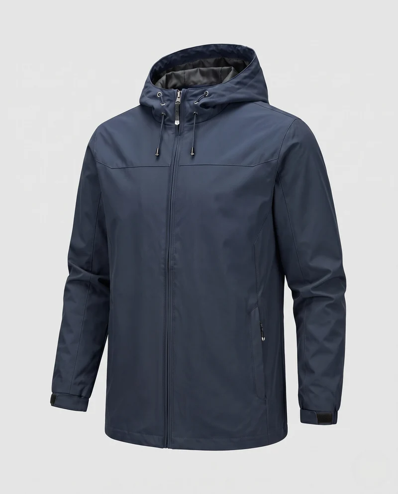 Leichte, wind- und wasserabweisende Herren-Outdoormantel mit verdecktem Reißverschluss Nord Taschen
