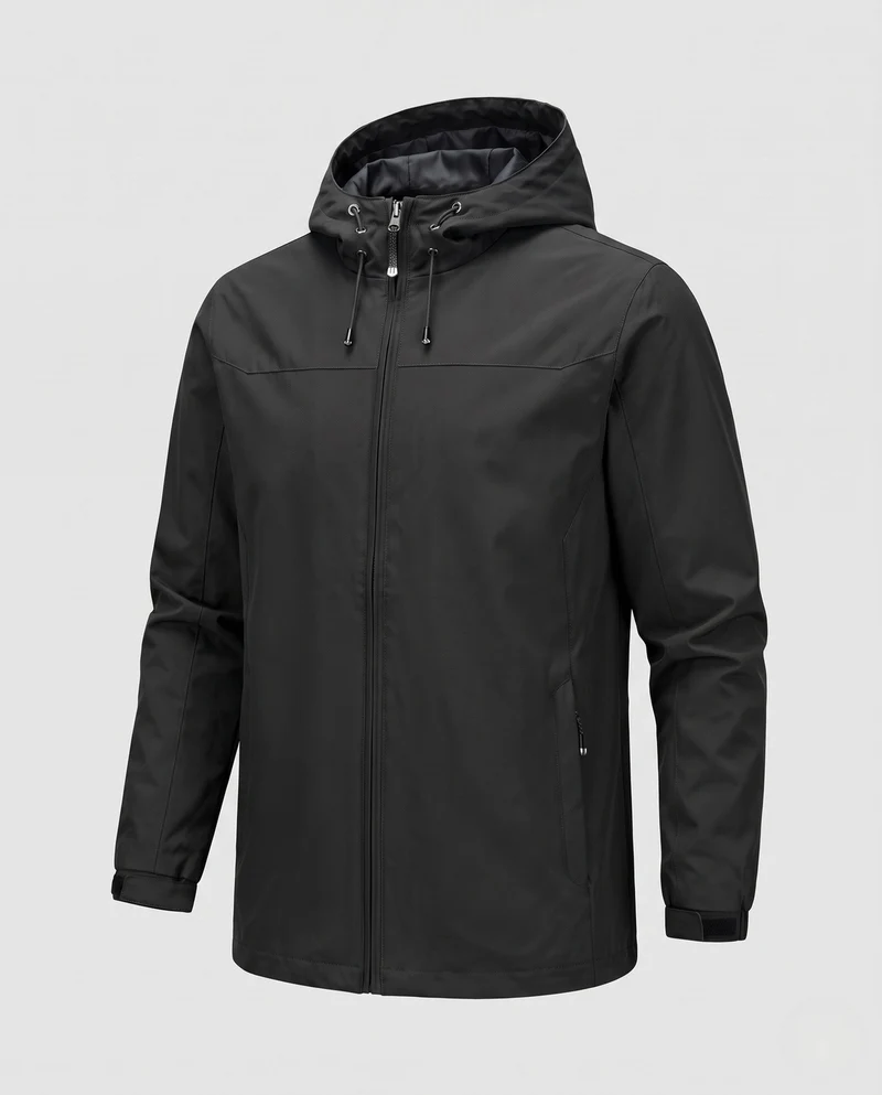 Leichte, wind- und wasserabweisende Herren-Outdoormantel mit verdecktem Reißverschluss Nord Taschen