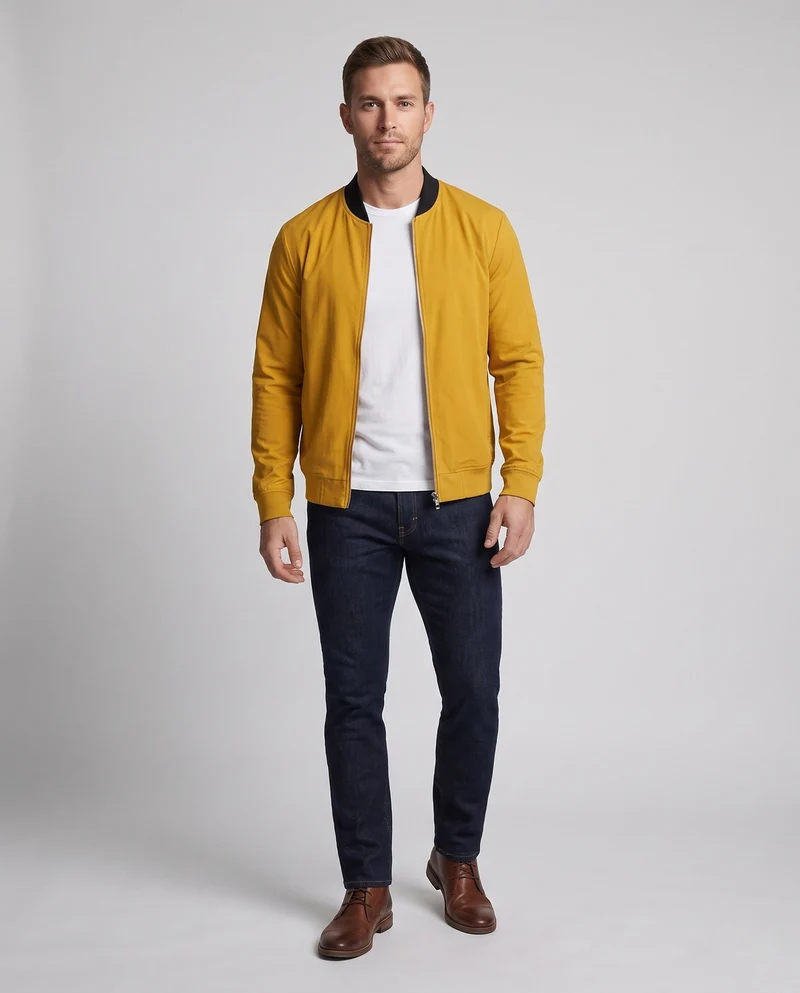 Herren Leichtgewicht Bomber Sweatshirt mit vollem Reißverschluss und seitlichen Taschen Nord Taschen