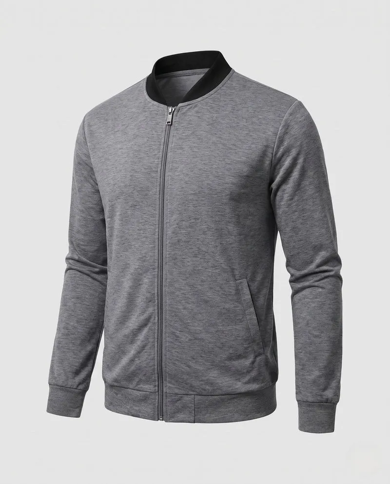 Herren Leichtgewicht Bomber Sweatshirt mit vollem Reißverschluss und seitlichen Taschen Nord Taschen