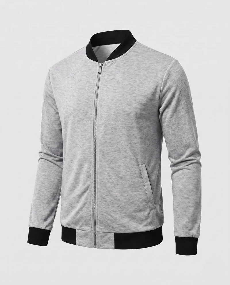 Herren Leichtgewicht Bomber Sweatshirt mit vollem Reißverschluss und seitlichen Taschen Nord Taschen
