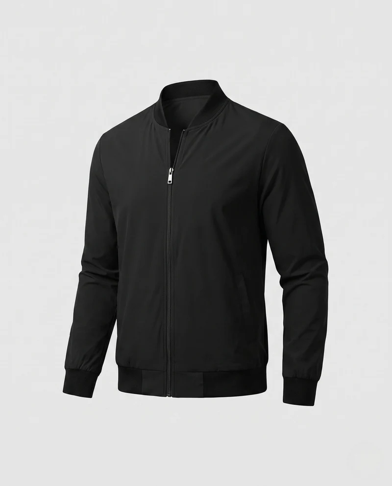 Herren Leichtgewicht Bomber Sweatshirt mit vollem Reißverschluss und seitlichen Taschen Nord Taschen