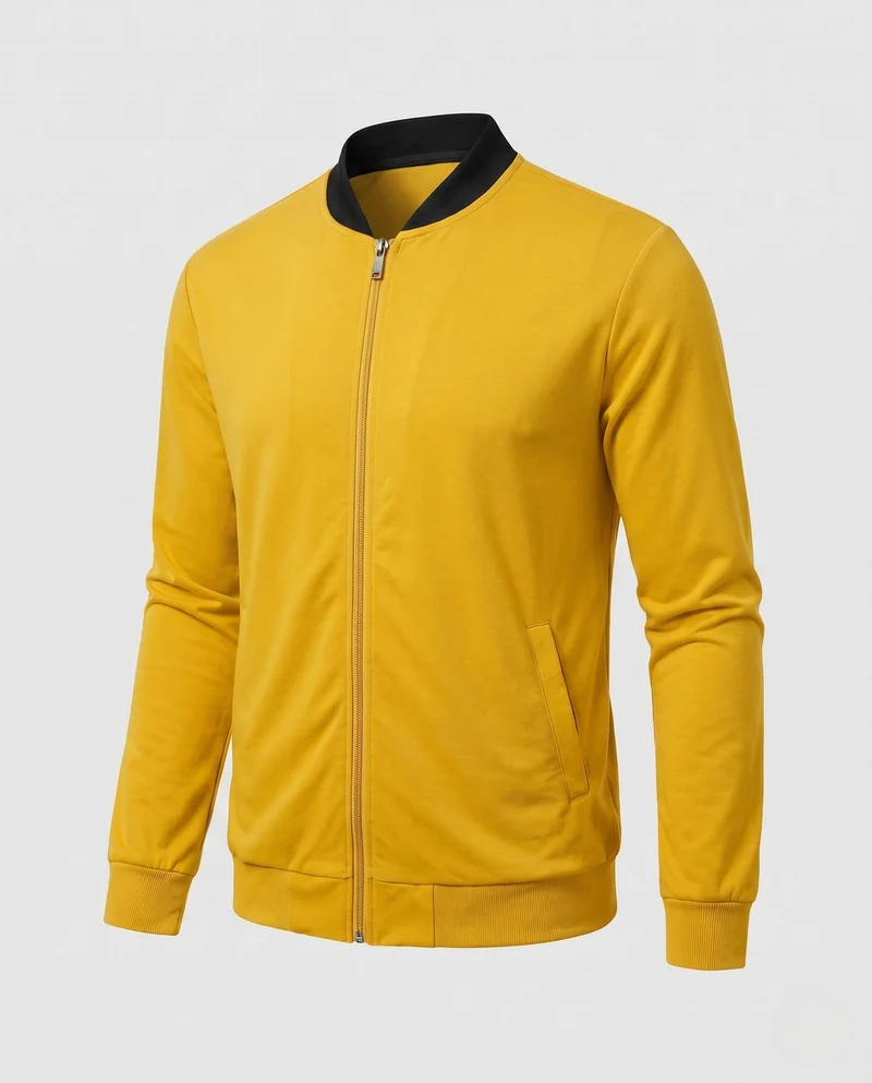 Herren Leichtgewicht Bomber Sweatshirt mit vollem Reißverschluss und seitlichen Taschen Nord Taschen