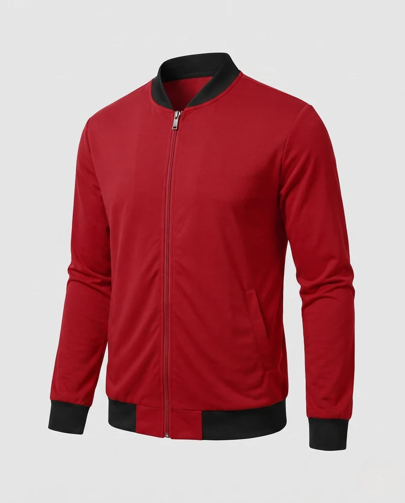 Herren Leichtgewicht Bomber Sweatshirt mit vollem Reißverschluss und seitlichen Taschen Nord Taschen