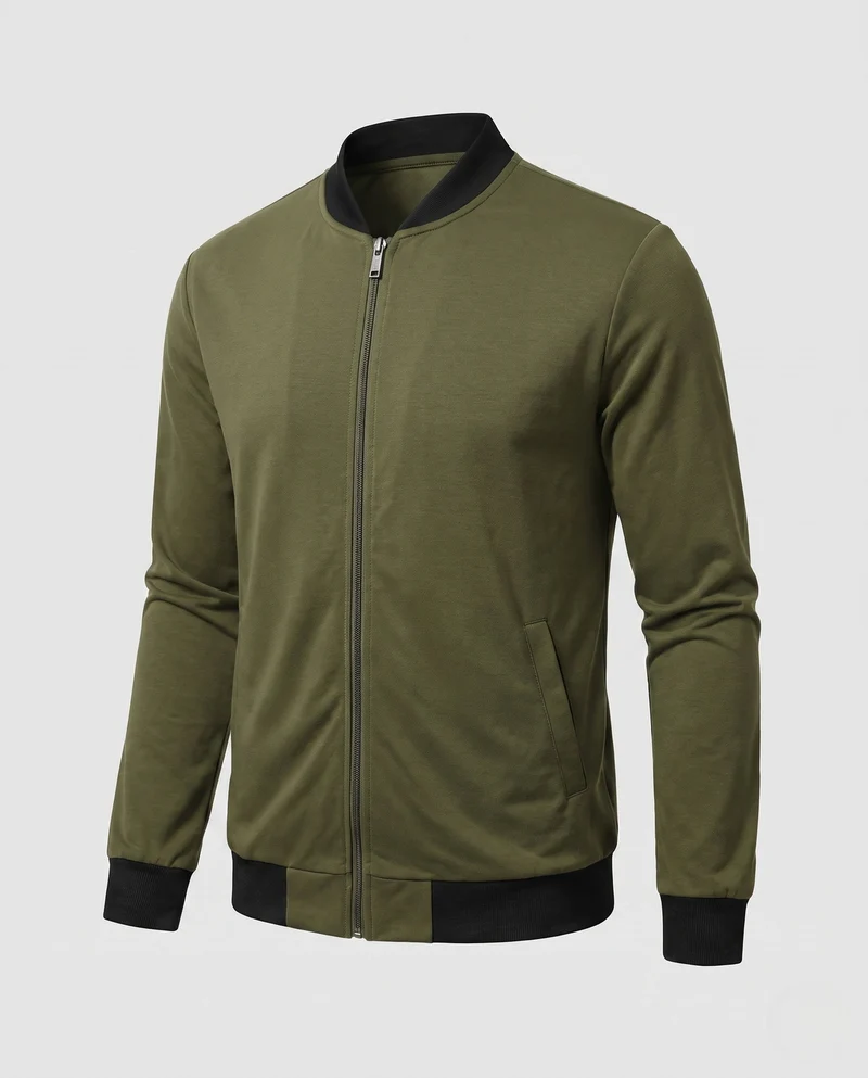 Herren Leichtgewicht Bomber Sweatshirt mit vollem Reißverschluss und seitlichen Taschen Nord Taschen