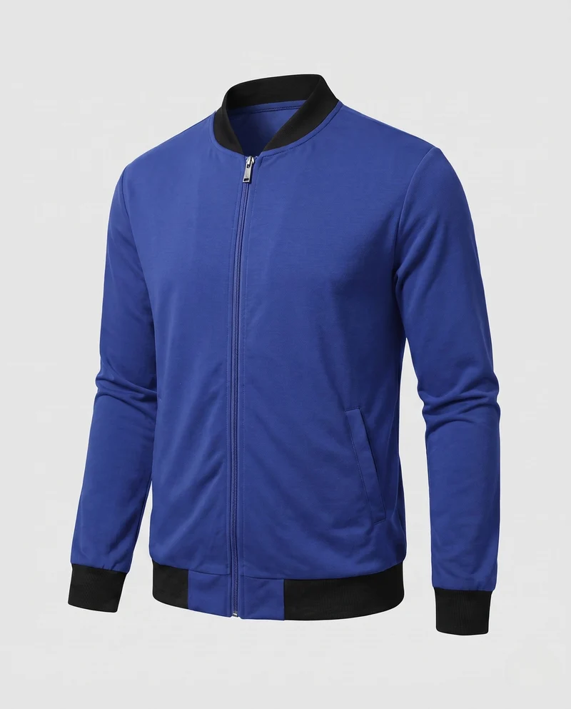 Herren Leichtgewicht Bomber Sweatshirt mit vollem Reißverschluss und seitlichen Taschen Nord Taschen