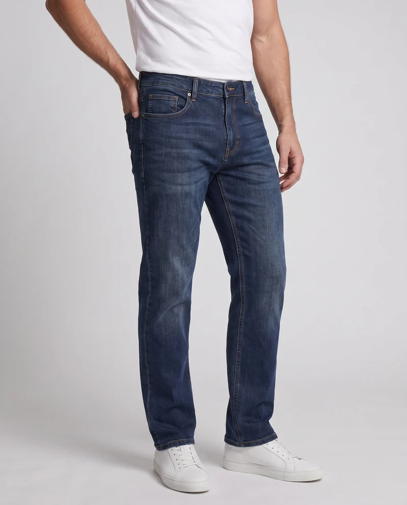 Herren gerade geschnittene entspannte Denim Jeans mit hoher Taille, fünf Taschen & lässiger lockerer Silhouette Nord Taschen