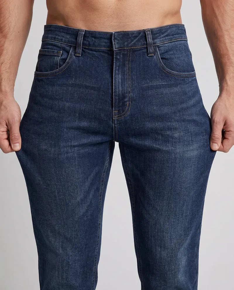 Herren gerade geschnittene entspannte Denim Jeans mit hoher Taille, fünf Taschen & lässiger lockerer Silhouette Nord Taschen