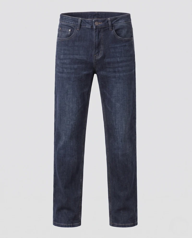 Herren gerade geschnittene entspannte Denim Jeans mit hoher Taille, fünf Taschen & lässiger lockerer Silhouette Nord Taschen