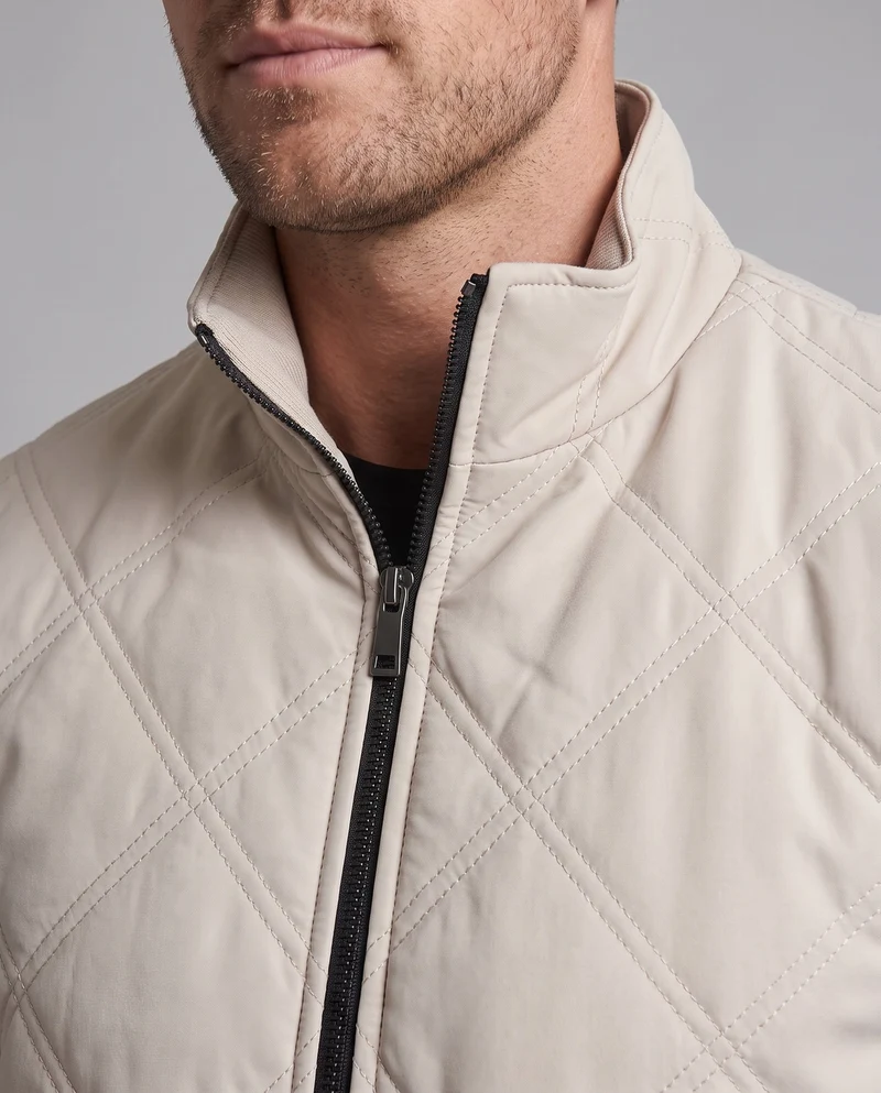 Herren gesteppte Winterjacke mit Teddyfutter, Stehkragen und Reißverschlusstaschen Nord Taschen
