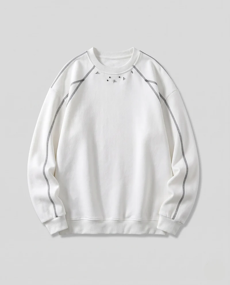 Herren Oversize Sweatshirt mit Kontrastnähten, Raglanärmeln und Rippbündchen Nord Taschen