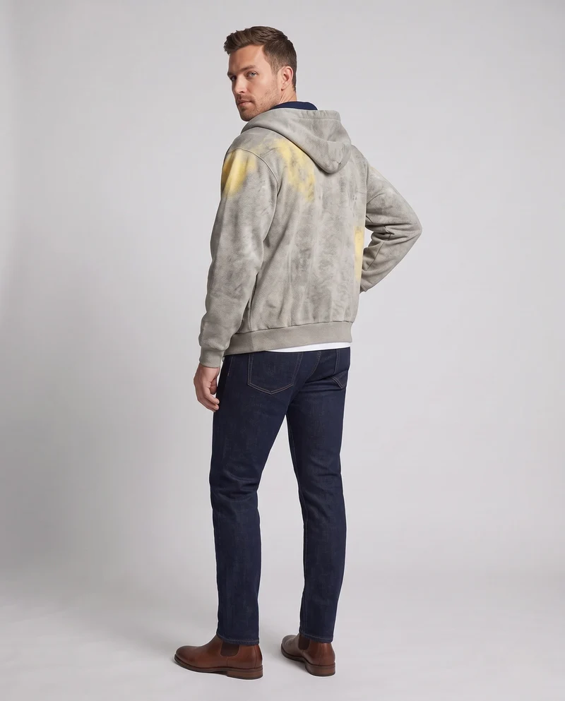 Herren Oversize Wildleder-Look Kapuzen-Bomberjacke mit Vollreißverschluss und seitlichen Taschen Nord Taschen