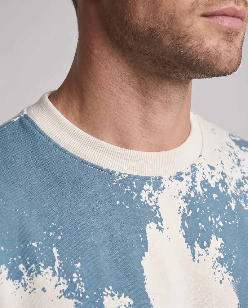 Herren Oversize Sweatshirt mit künstlerischem Sprühdruck & geripptem Saum Nord Taschen