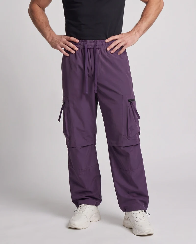 Herren Übergroße Technische Cargo-Hose mit Abnehmbaren Beintaschen & Verstellbarem Saum Nord Taschen