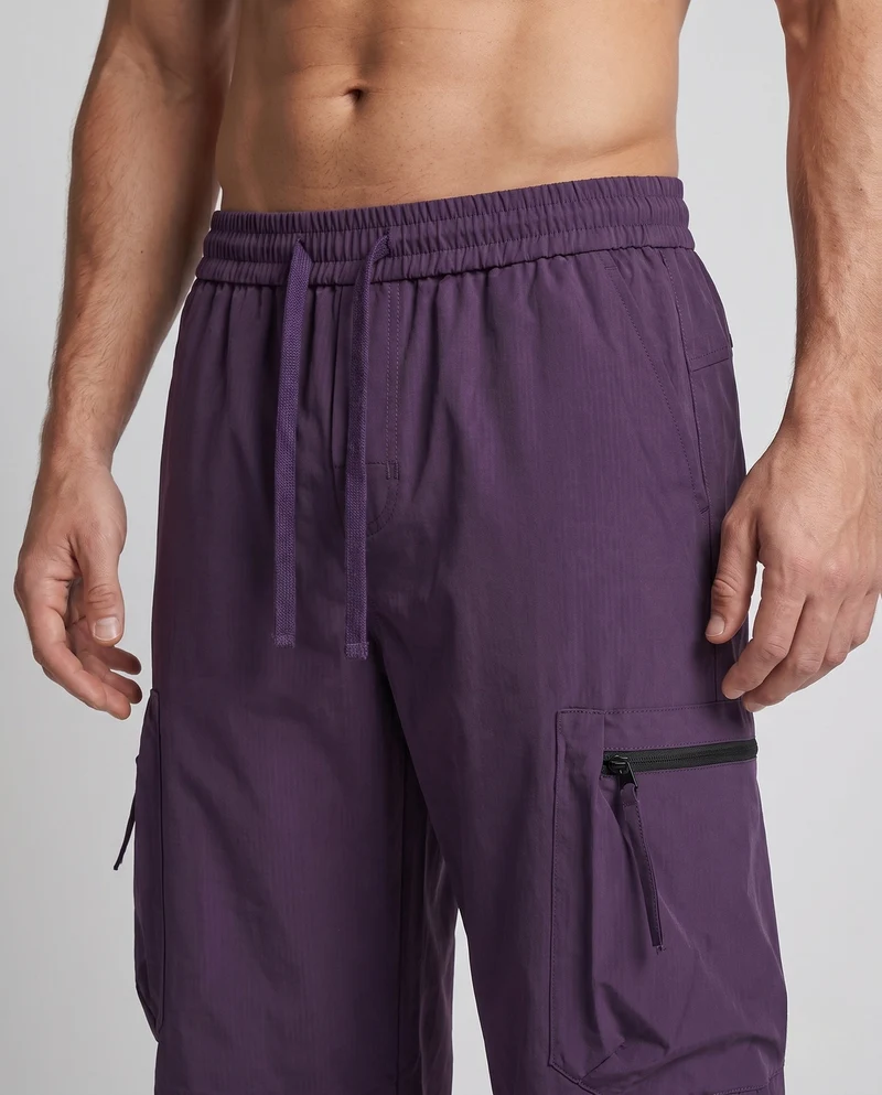 Herren Übergroße Technische Cargo-Hose mit Abnehmbaren Beintaschen & Verstellbarem Saum Nord Taschen