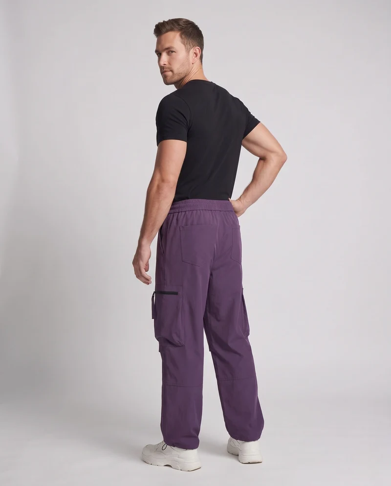Herren Übergroße Technische Cargo-Hose mit Abnehmbaren Beintaschen & Verstellbarem Saum Nord Taschen