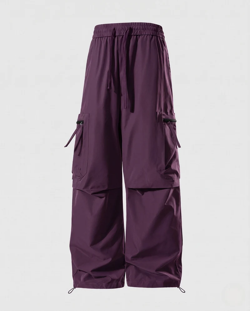 Herren Übergroße Technische Cargo-Hose mit Abnehmbaren Beintaschen & Verstellbarem Saum Nord Taschen