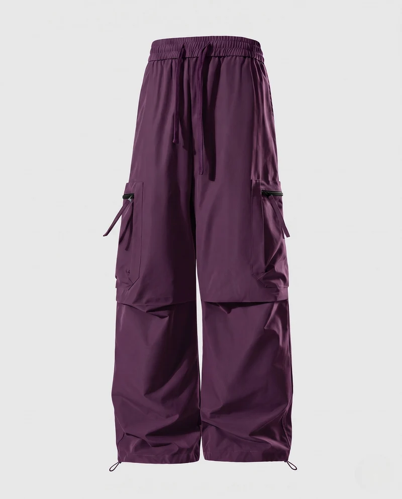 Herren Übergroße Technische Cargo-Hose mit Abnehmbaren Beintaschen & Verstellbarem Saum Nord Taschen