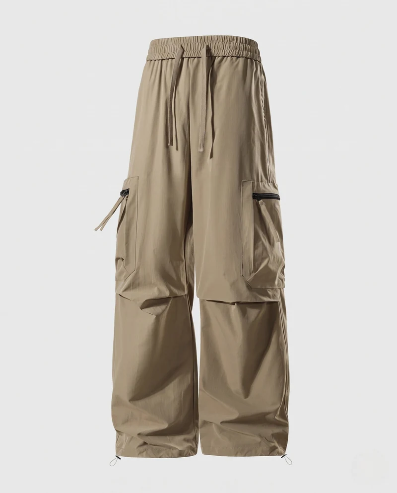 Herren Übergroße Technische Cargo-Hose mit Abnehmbaren Beintaschen & Verstellbarem Saum Nord Taschen