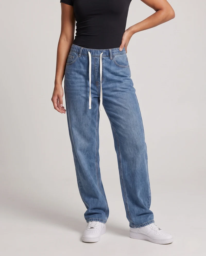 Damen Bequeme Cargo Jeans Nord Taschen