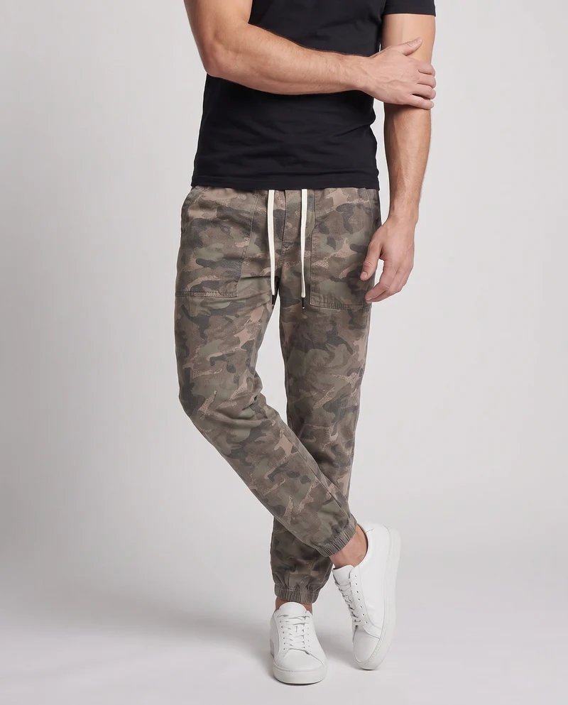 Herren Utility-Jogginghosen aus leichtem Baumwoll-Twill mit elastischem Bund und Kniefalten Nord Taschen