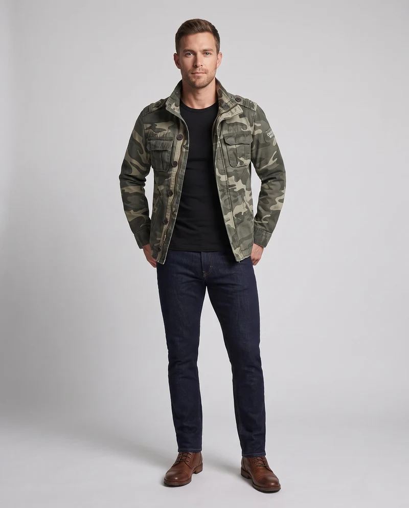 Herren Utility Parka mit Kapuze, gesteppte Fütterung und mehreren Taschen Nord Taschen