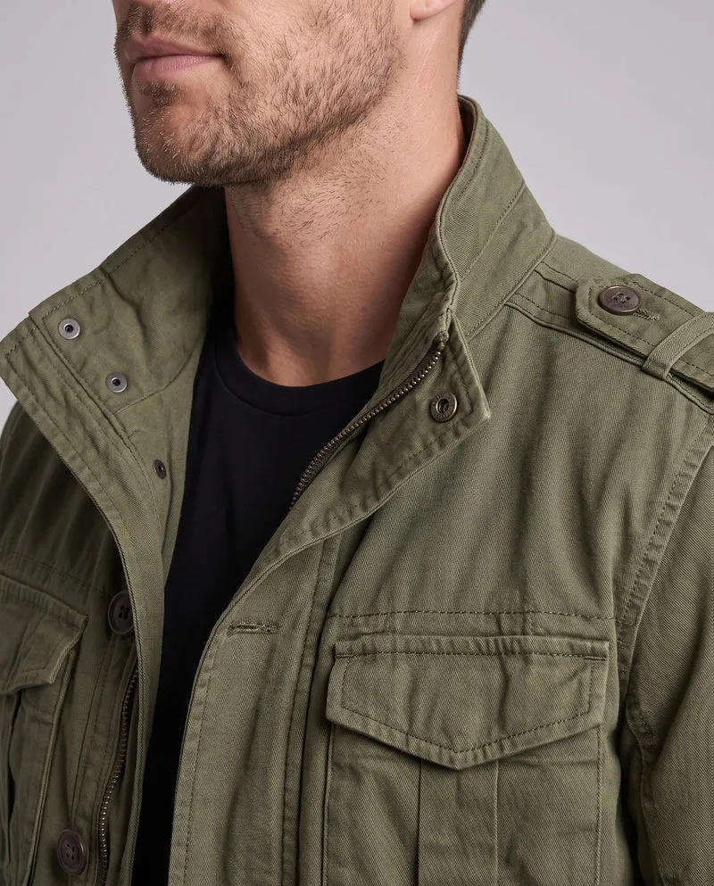 Herren Utility Feldjacke mit Stehkragen, Schulterepauletten und verdecktem Reißverschluss Nord Taschen