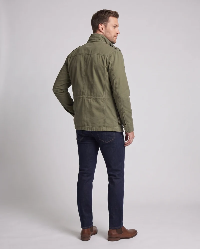 Herren Utility Feldjacke mit Stehkragen, Schulterepauletten und verdecktem Reißverschluss Nord Taschen
