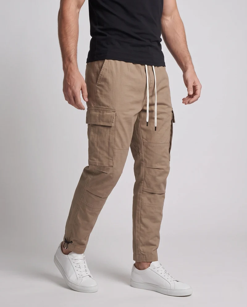 Herren Utility Jogger Cargo-Hose mit Kordelzugbund, Knöchelbereich und applizierten Klapptaschen Nord Taschen
