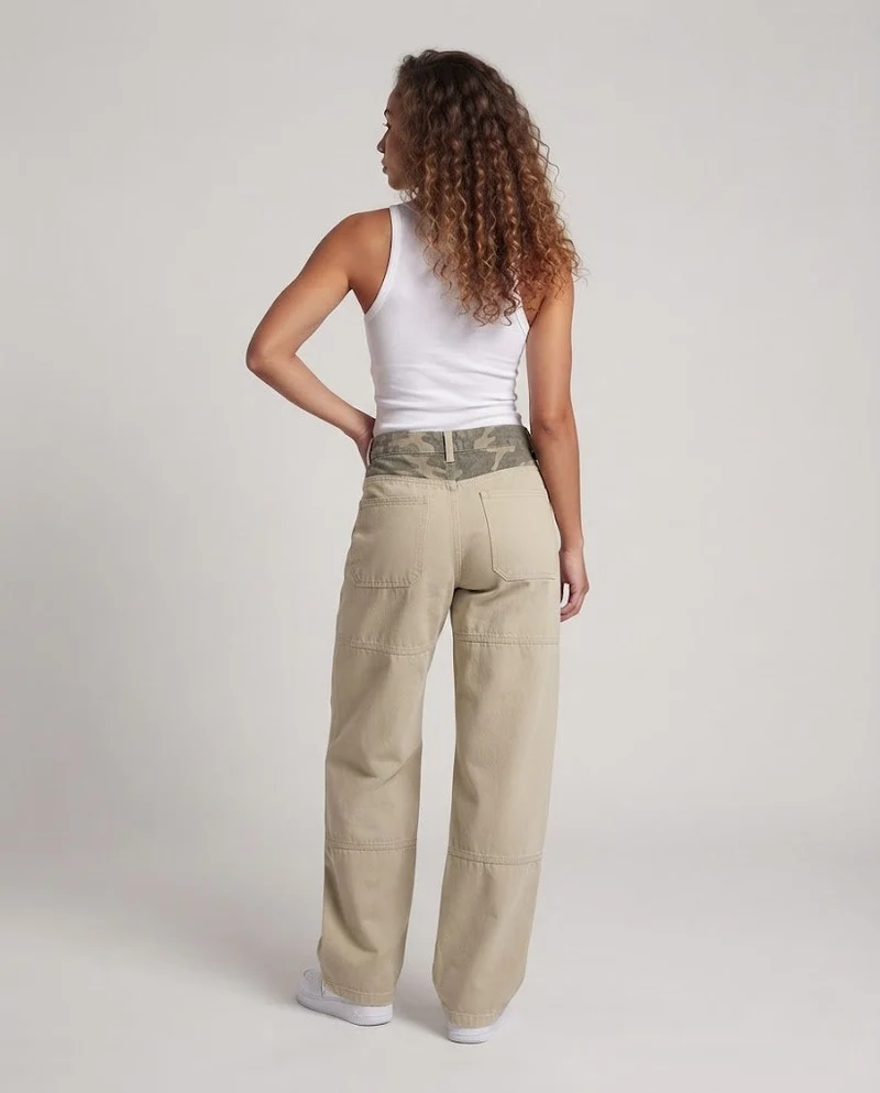 Damen Stilvolle Lockere Cargo-Hosen Nord Taschen