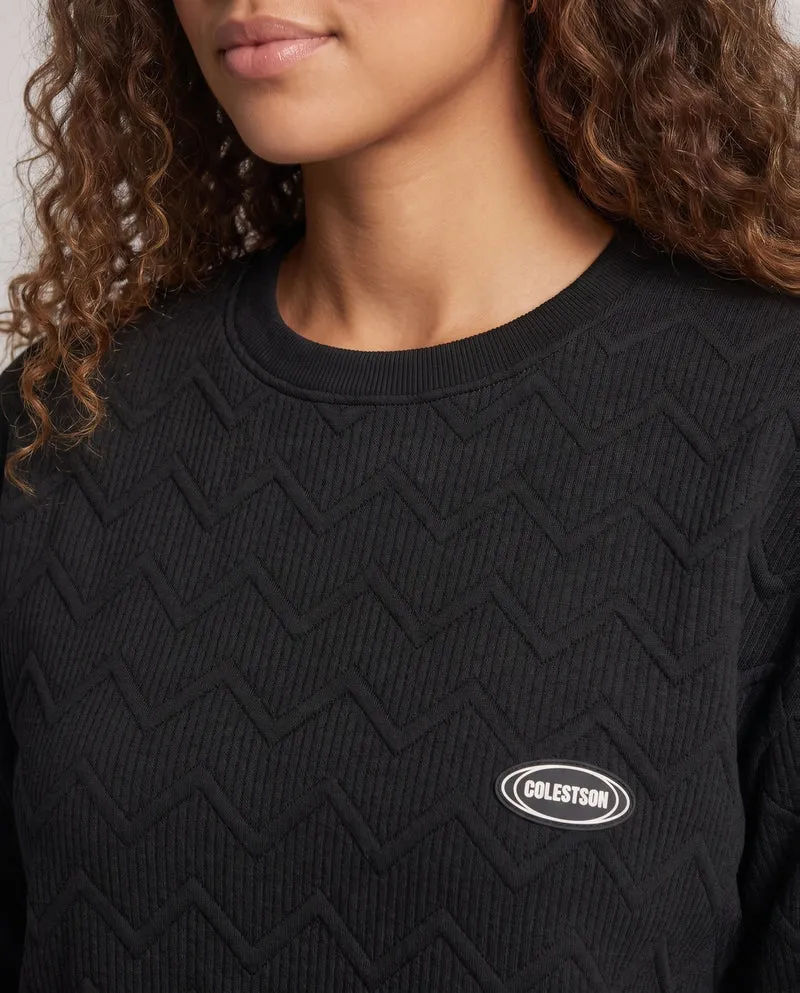 Damen Stylisches Sweatshirt mit Texturiertem Design Nord Taschen