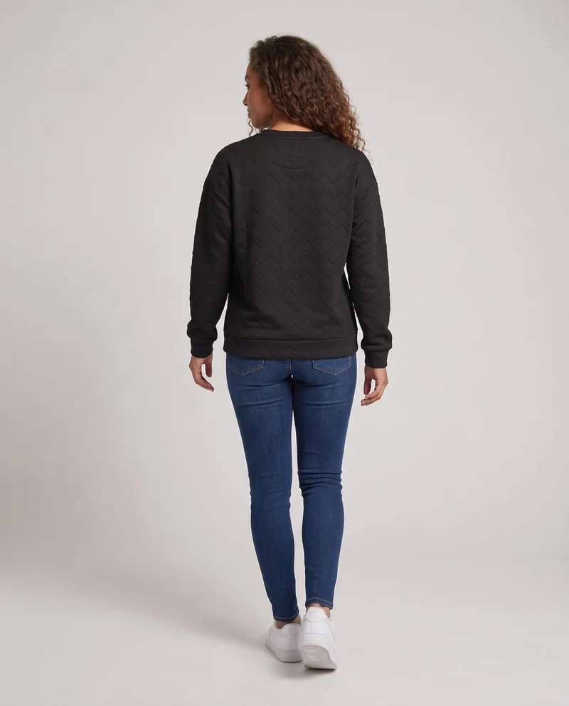 Damen Stylisches Sweatshirt mit Texturiertem Design Nord Taschen