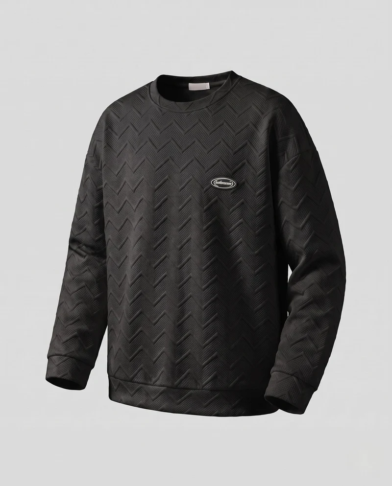 Damen Stylisches Sweatshirt mit Texturiertem Design Nord Taschen