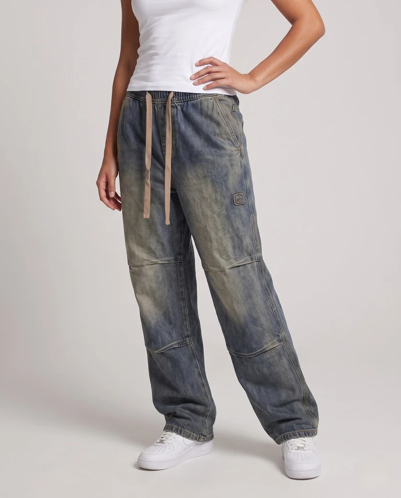 Damen Bequeme Jeans mit Elastischem Bund und Taschen Nord Taschen