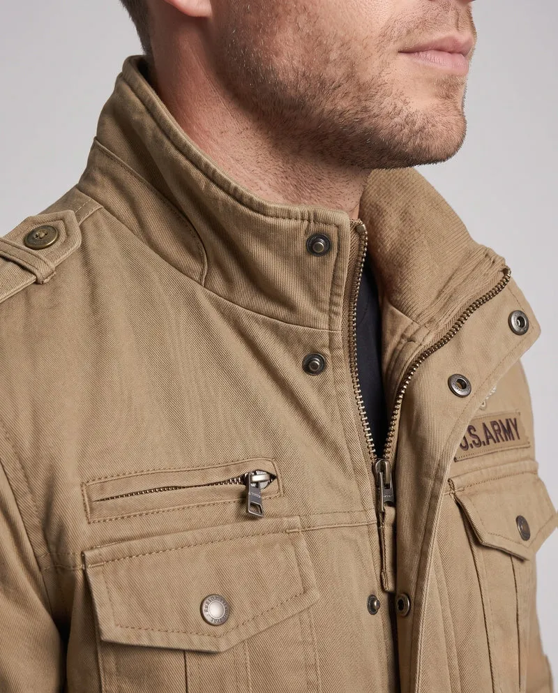 Herren isolierte Feldjacke mit Sherpa-Futter, Utility-Taschen & hohem Stehkragen Nord Taschen