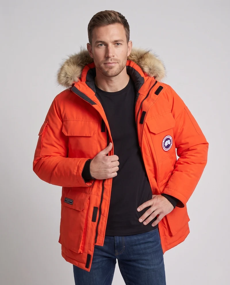 Herren Isolierter Funktionaler Parka mit Kapuze, Kunstfellbesatz & Mehreren Taschen Nord Taschen