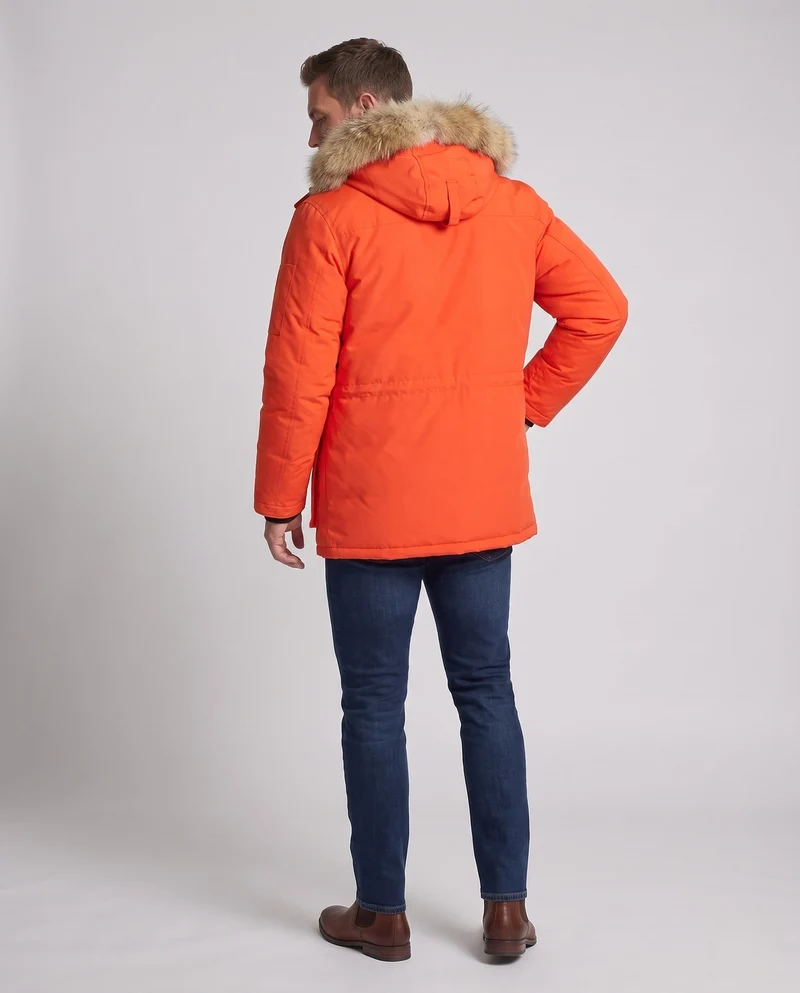 Herren Isolierter Funktionaler Parka mit Kapuze, Kunstfellbesatz & Mehreren Taschen Nord Taschen