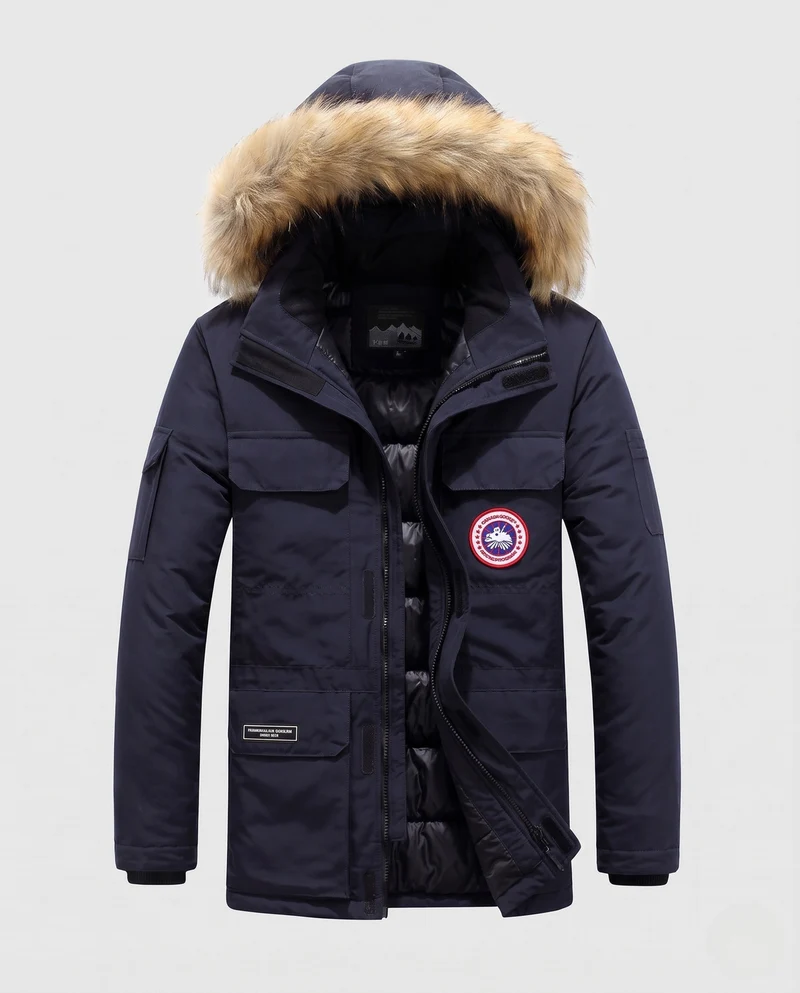Herren Isolierter Funktionaler Parka mit Kapuze, Kunstfellbesatz & Mehreren Taschen Nord Taschen