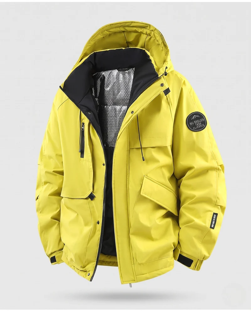 Herren Isolierte Utility Parka Jacke mit Kapuze, Wasserabweisendes Außengewebe & Mehrere Taschen Nord Taschen