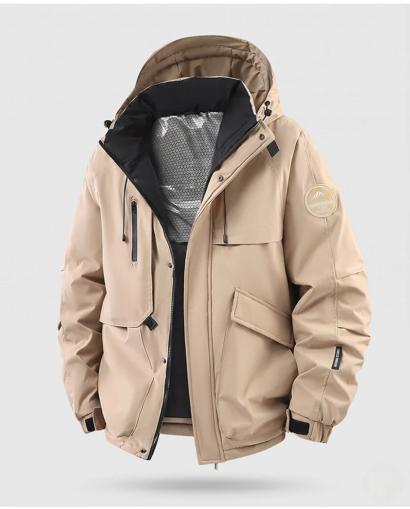 Herren Isolierte Utility Parka Jacke mit Kapuze, Wasserabweisendes Außengewebe & Mehrere Taschen Nord Taschen