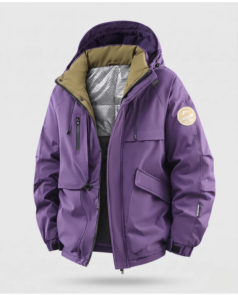 Herren Isolierte Utility Parka Jacke mit Kapuze, Wasserabweisendes Außengewebe & Mehrere Taschen Nord Taschen