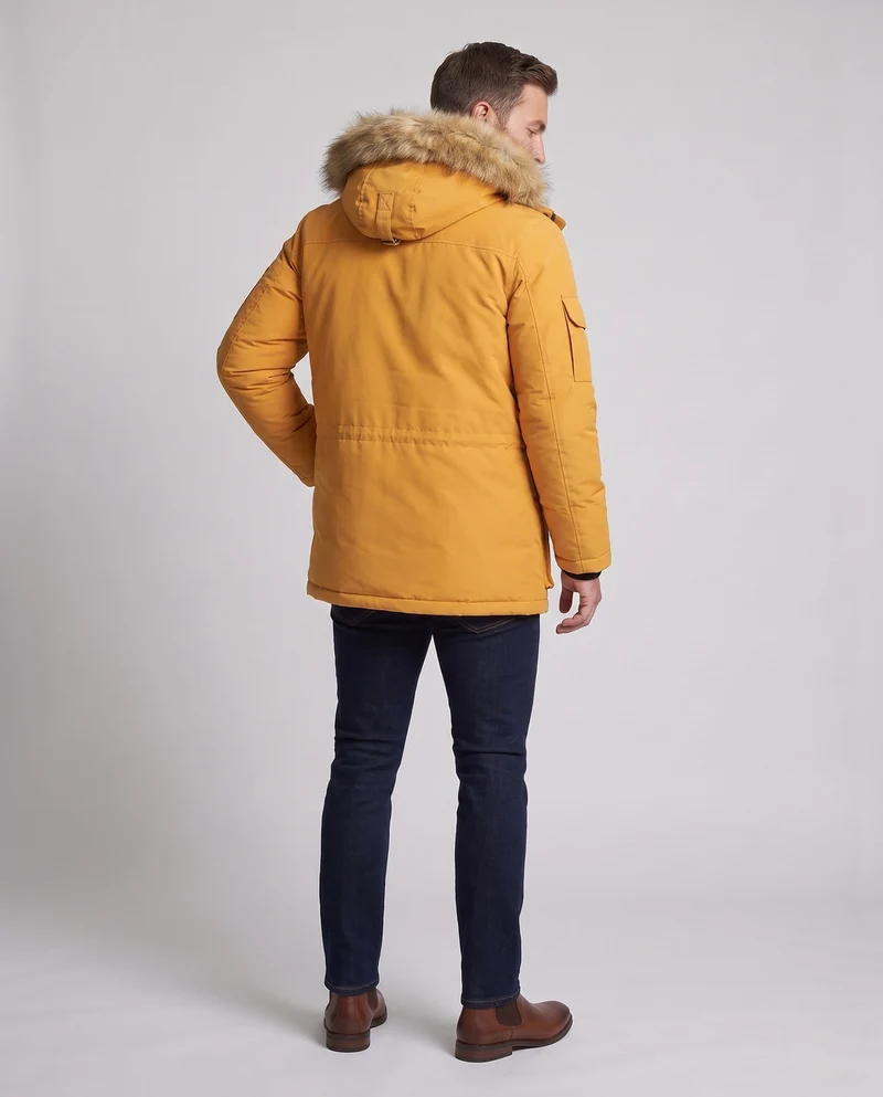 Herren isolierte Parka mit abnehmbarem synthetischem Pelzhut & multifunktionalen Taschen Nord Taschen