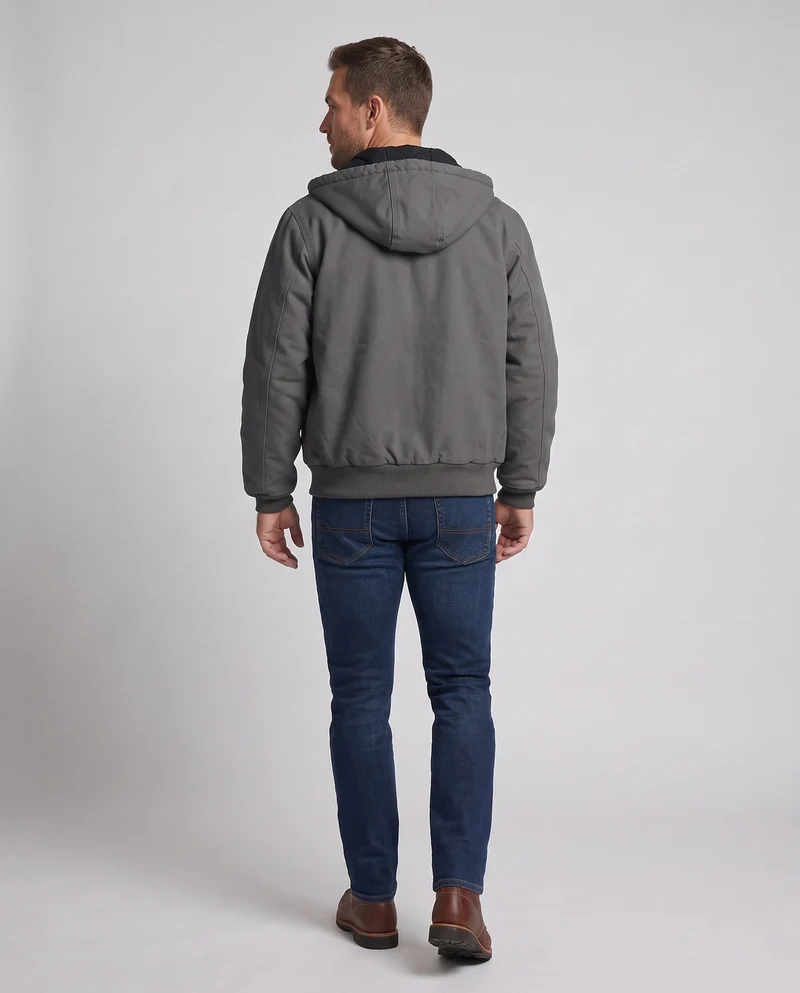 Herren Kapuzen Bomberjacke mit wattierter Thermofütterung & robustem Canvas Nord Taschen